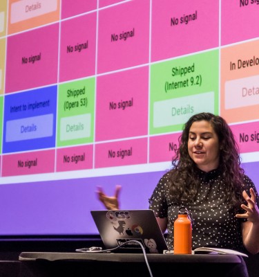 Una Kravets talking about Houdini at Frontend United 2019 Utrecht